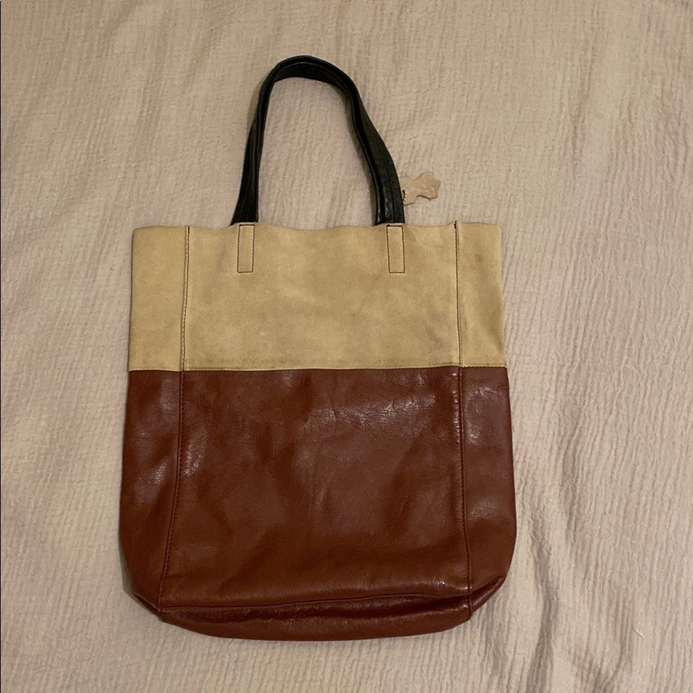 H&M color block soft tote bag .